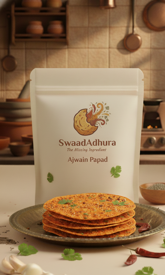 Swaad Adhura Ajwain Papad – Traditional Handmade Papad